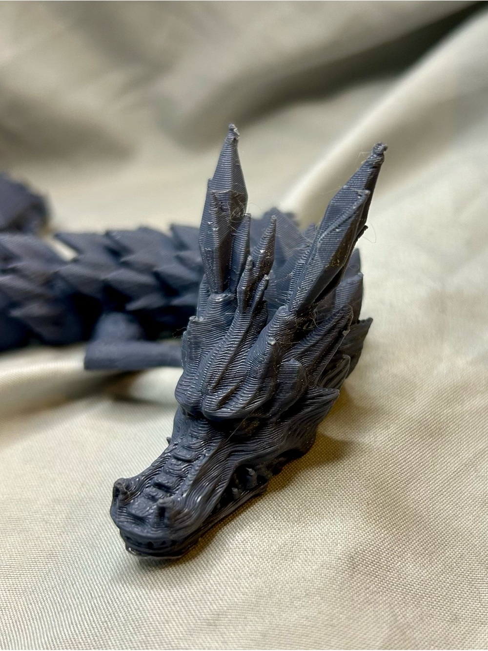 Grey 3D-Printed Dragon Fidget Toy